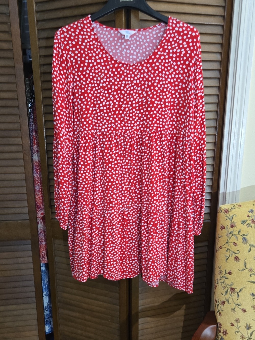 Time and Tru Red and White Polka Dot DRESS